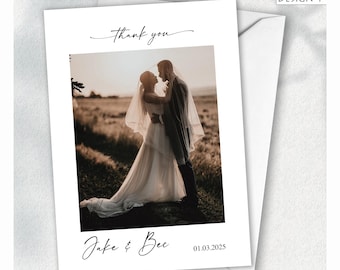 Danksagungskarten zur Hochzeit mit Foto, Personalisierte gedruckte Danksagungskarten zur Hochzeit für Gäste mit Umschlägen inklusive
