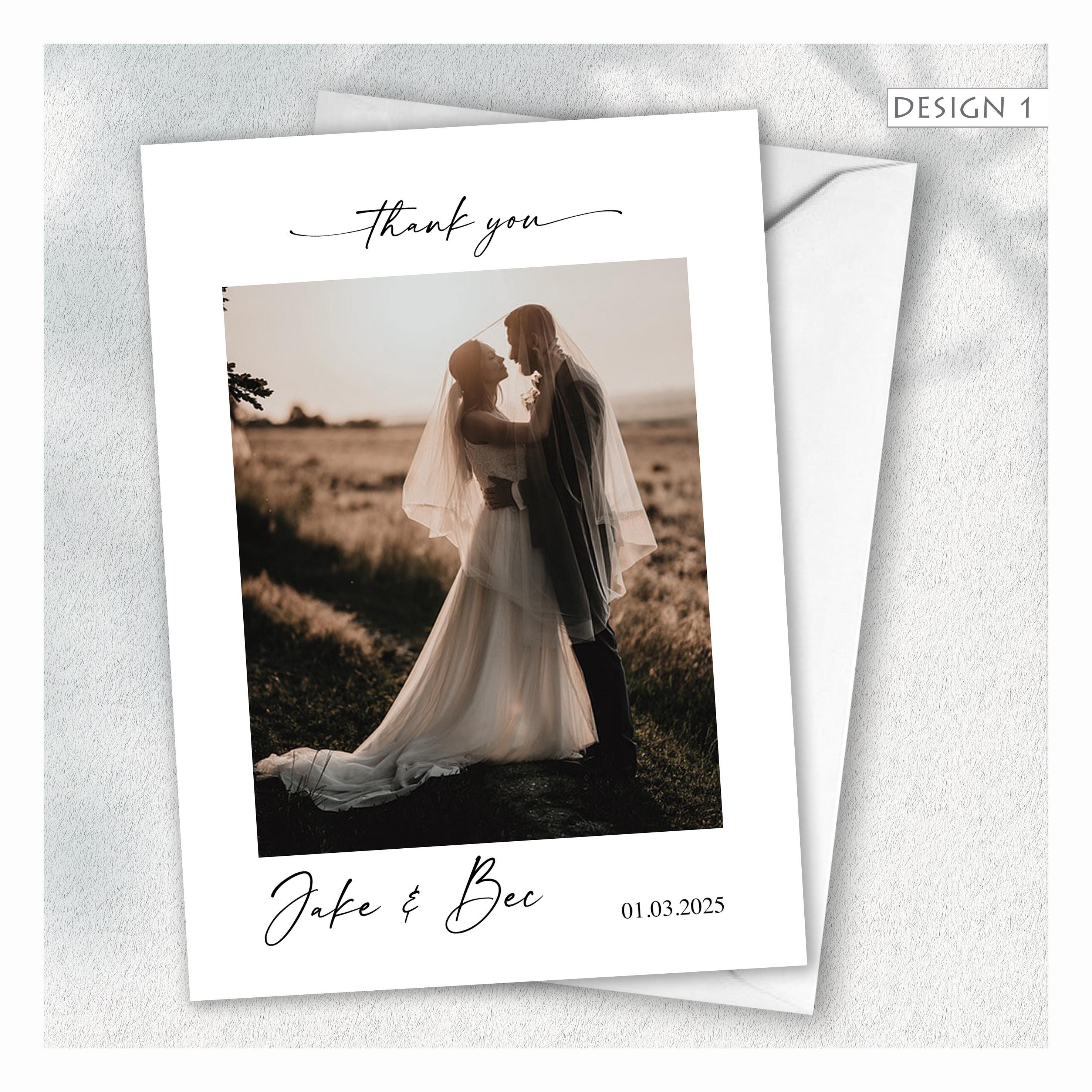 thank you note to wedding dress designer Wedding Thank You Card Templates & Designs