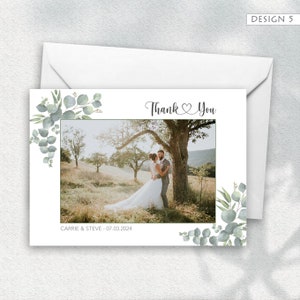 Foto-Hochzeits-Dankeskarte mit Foto, Dankes-Fotokarte, personalisierte Dankeskarten, einfaches Dankeschön Bild 5