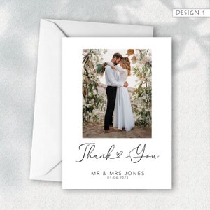 Foto-Hochzeits-Dankeskarte mit Foto, Dankes-Fotokarte, personalisierte Dankeskarten, einfaches Dankeschön Bild 4