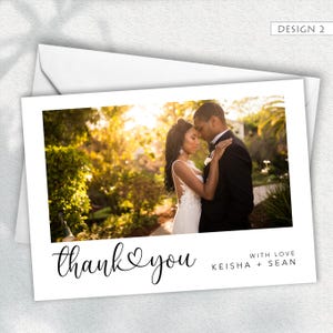 Personalisierte Hochzeit Danke Karten | Foto & Nachricht