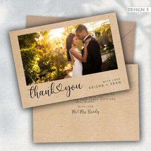 Tarjetas de agradecimiento de boda vintage, tarjetas de agradecimiento de boda personalizadas
