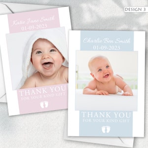 Tarjetas de agradecimiento con foto, tarjetas de agradecimiento para bebé, tarjetas de agradecimiento para bebé niño, tarjetas de agradecimiento para bebé niña