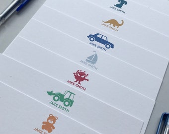 Set of 15 Boys Personalized Personalised Kids Stationary Set | Notecards | Children's Thank You Note Card Stationery |