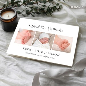 Baby-Dankeschön-Karten, Fotokarten, personalisierte Dankeschön-Karten, Ankündigungskarten, Dankeschön-Notizen,