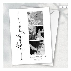 Tarjetas de agradecimiento, tarjeta de agradecimiento de boda con foto, tarjeta de agradecimiento con foto, tarjetas de agradecimiento personalizadas