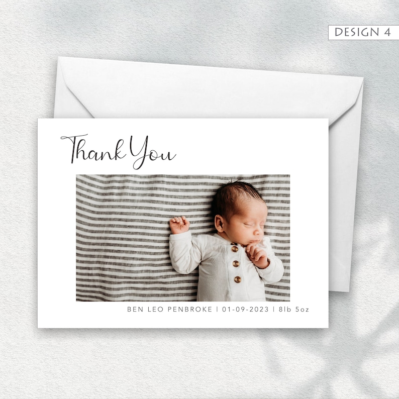 Personalised New Baby Thank You Cards, Birth Announcement 4