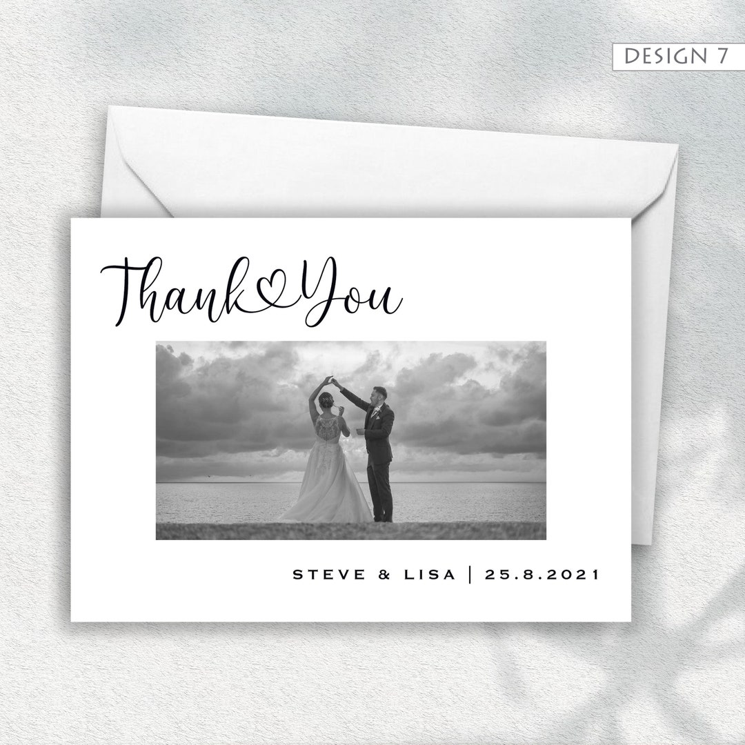 Photo Wedding Thank You Cards Gift, Personalised Wedding Thank You Card ...