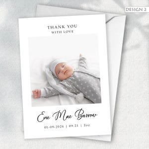 Thank You Cards, New Baby Personalised Thank You Cards, Birth Announcement