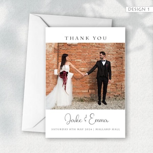 Dankeskarten | Hochzeit Dankes-Karte mit Foto | Personalisierte Dankeskarten