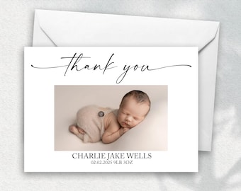 Cartes personnalisées, cartes de remerciement pour nouveau bébé, carte de remerciement avec photo, faire-part de naissance