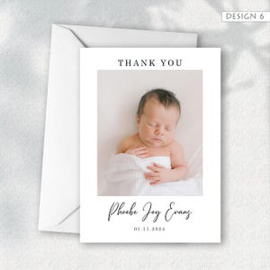 Personalised Photo Baby Thank You Cards – Custom Newborn Keepsake for Baby Shower, Christening, or Birth Announcement