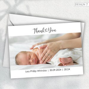 Faire-part de naissance avec photo, Cartes de remerciement, Cartes de remerciement personnalisées, Nouveau bébé
