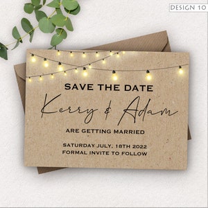 Kraft Brown Christmas Wedding Save The Date Cards, Save Date Invites, Save the Date Cards, Rustic Save the Date, Save the Date Postcard