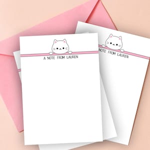 Personalisierte Kinder Dankeskarten - Katzen Karte Set für Mädchen & Jungen | Individuelles Kinder Briefpapier | Geburtstags-Dankesschöne