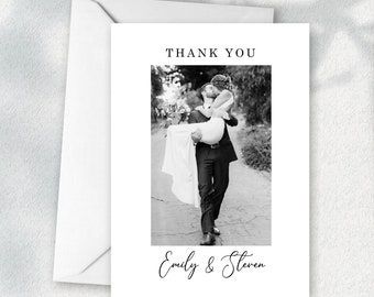 Thank You Cards, Wedding Thank You Card with Photo, Thank You Photo Card, Personalised Thank You Cards, Simple Thank You