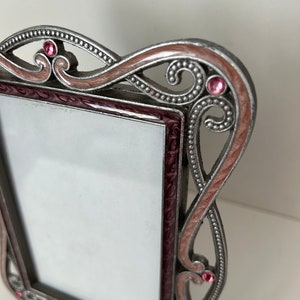 Vintage 4x6 Pewter Finish With Pink Rhinestones Photo Frame - Etsy