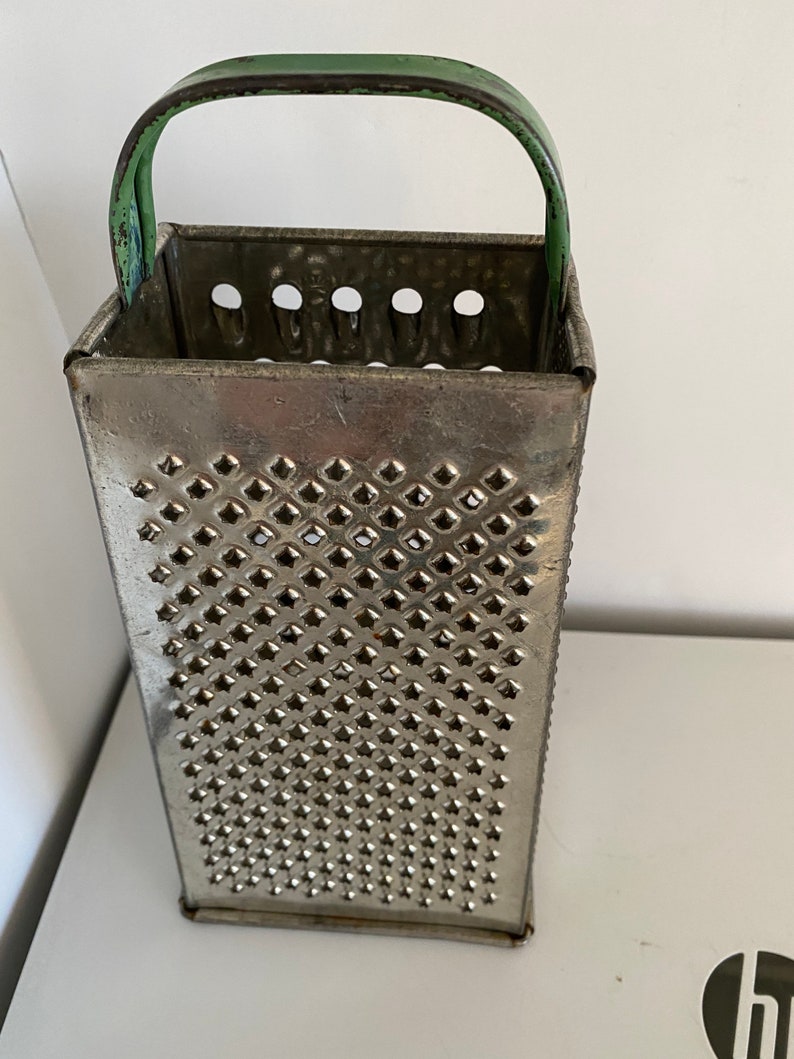 Vintage cheese grater green handle farmhouse kitchen Etsy