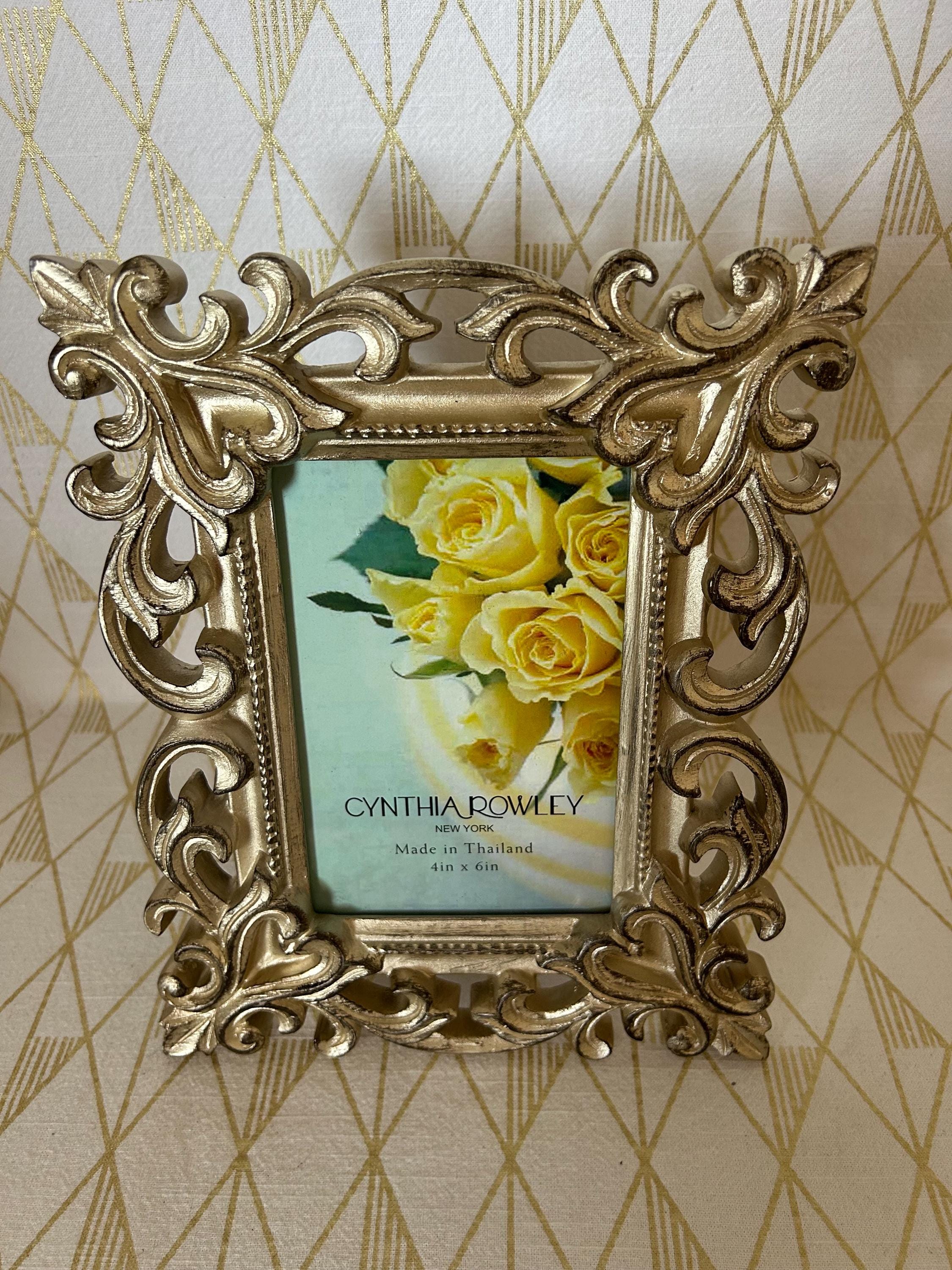 Vintage 4”x6” Cynthia Rowley Ornate Silver Finish Photo  display picture 2
