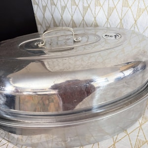 Vintage large Mirror aluminum Roasting pan 878M