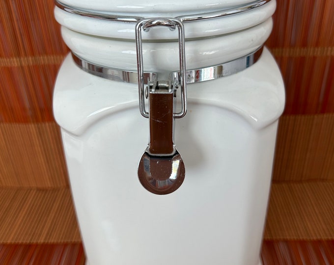 White ceramic airtight canister