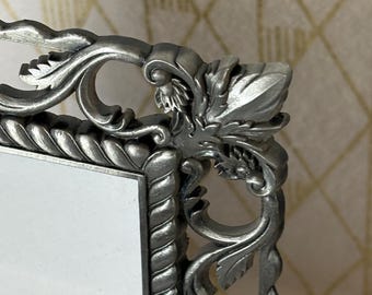 Vintage 5x7” pewter finish ornate photo frame