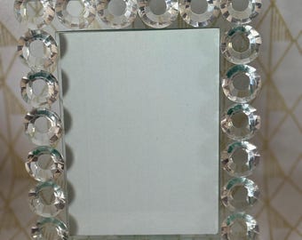 Vintage 5x7” Crystal Glass clear crystal heavy photo frame