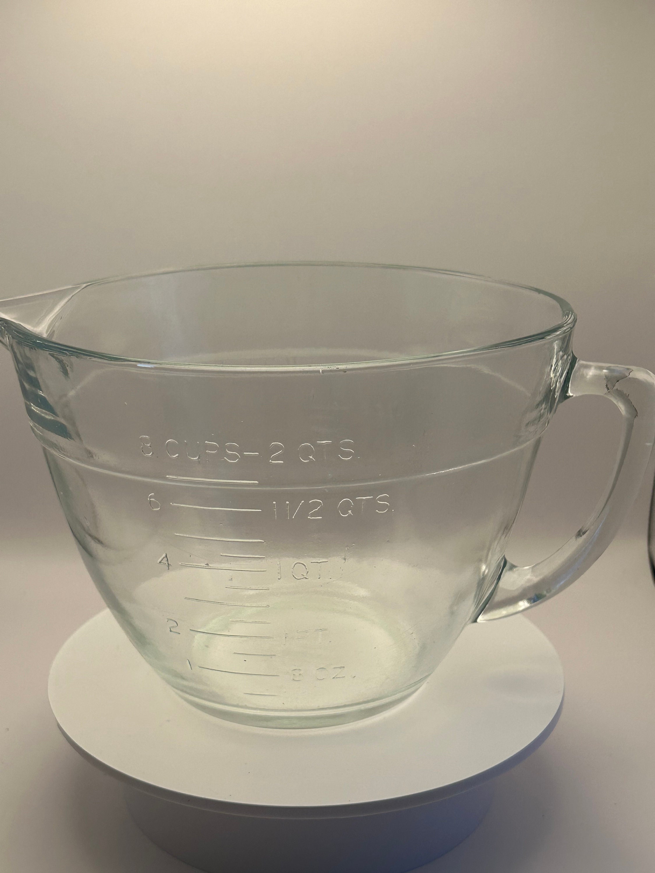 Vintage Anchor Hocking 1970 Glass 8 Cup Measuring Cup With Handle and Pour  Spout 