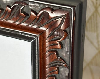 Vintage 5x7” brown finish photo frame