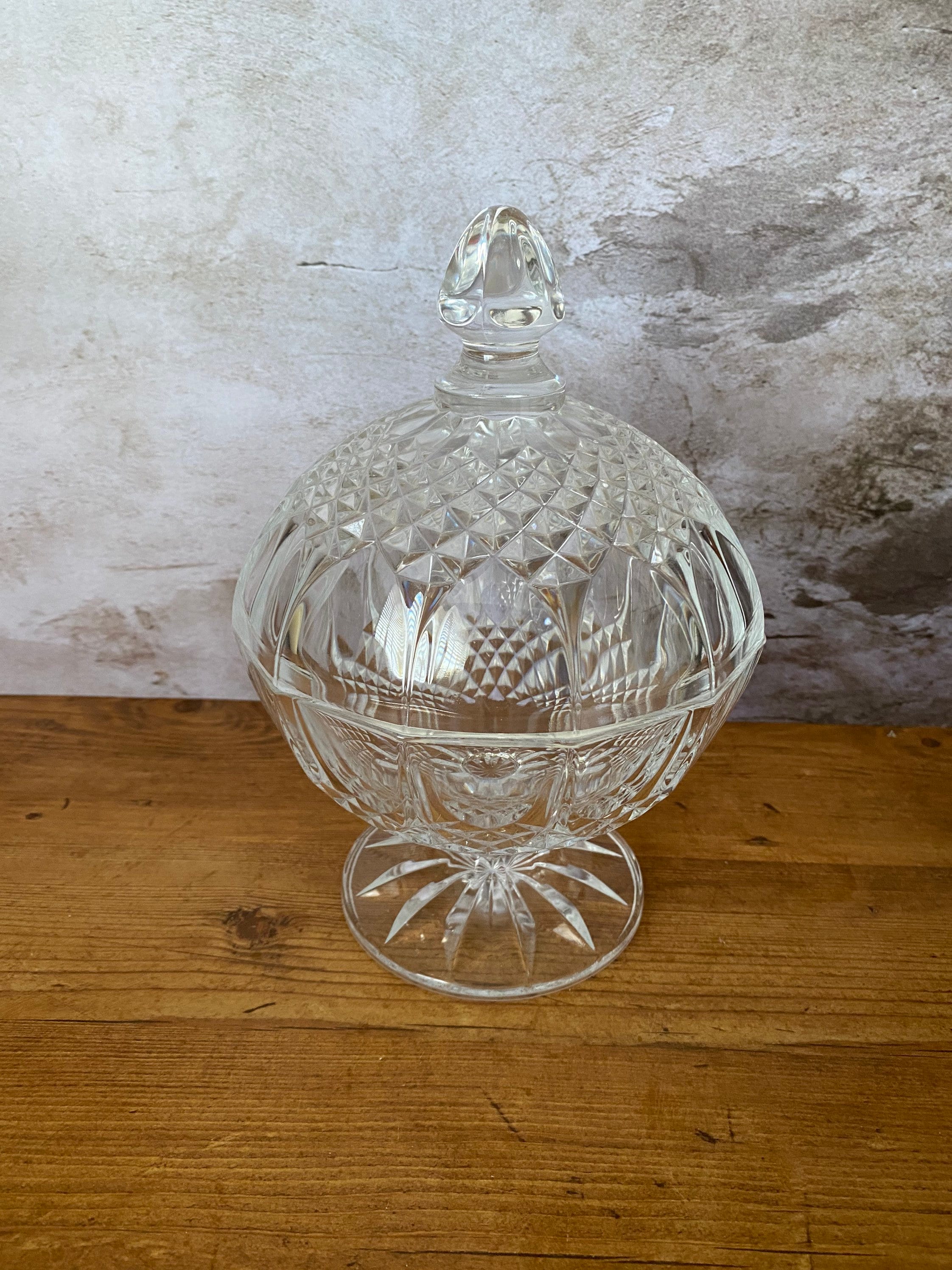 Vintage heavy crystal candy dish Etsy Nederland