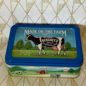 Vintage 1992 Hershey's Milk Chocolate Made on the Farm Tin With a