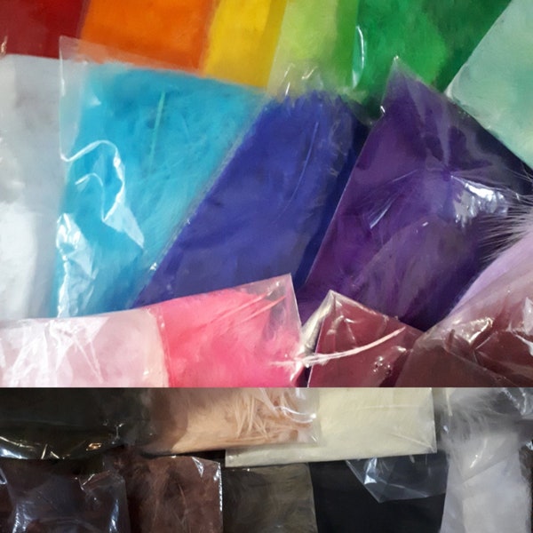 20 Marabou Feathers fluffy good quality many colours and combination combi packs - 2  -5" long