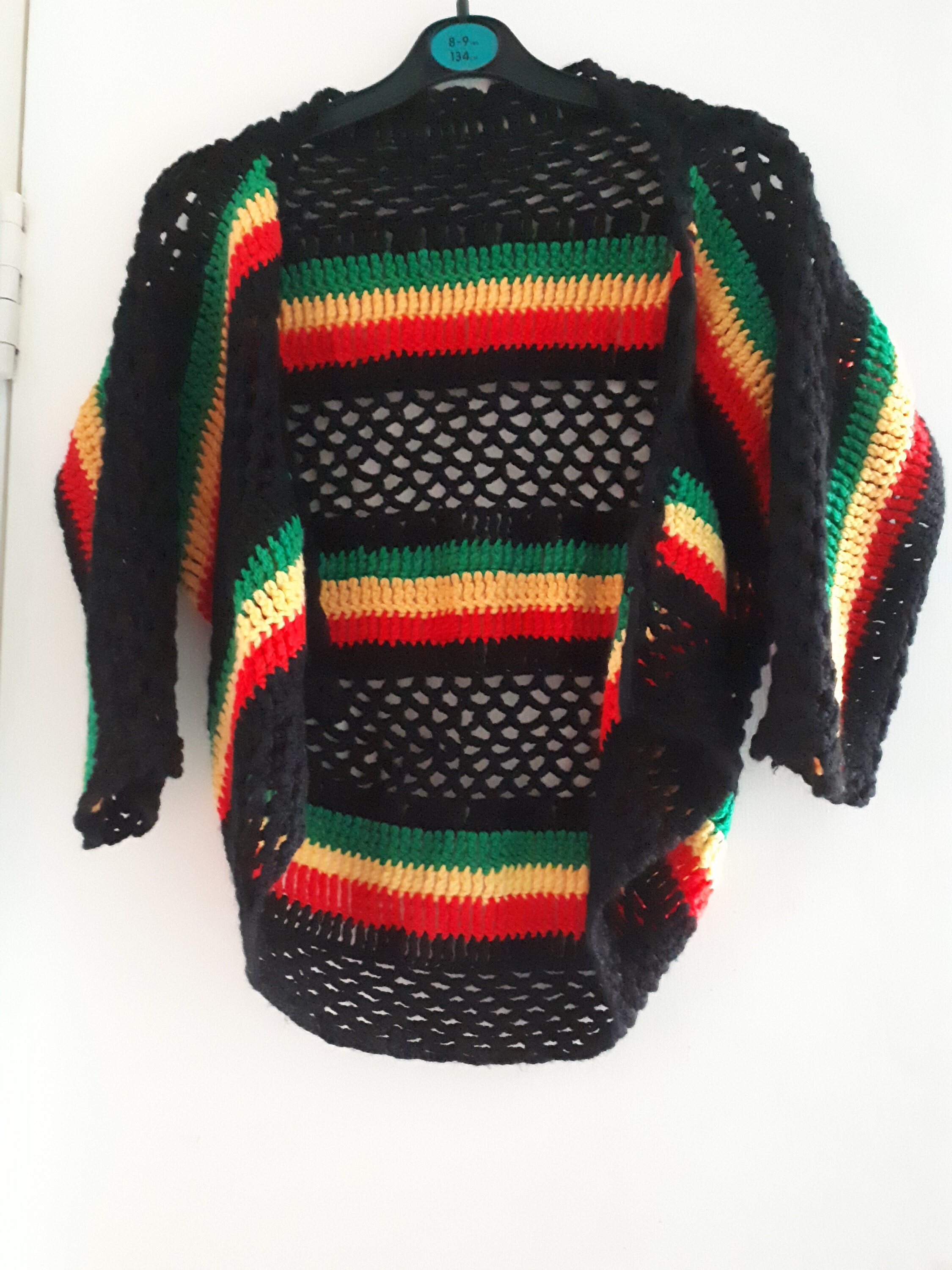 Crocheted rasta Bolero shrug top reggae Jamaica black red Etsy