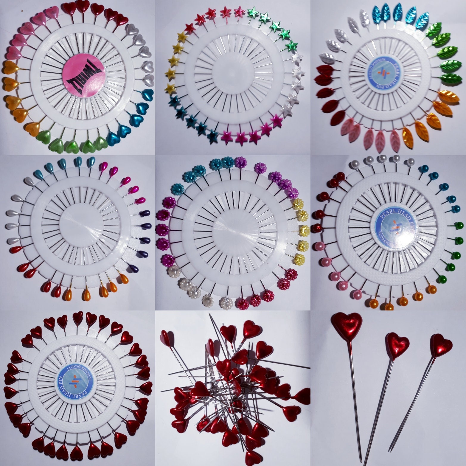 40-Piece Floral Pins with Pearlized Round Head 1.5 in 2023
