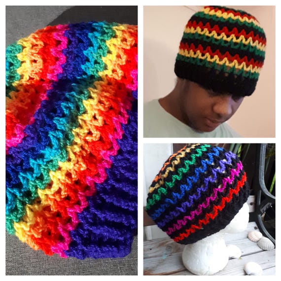 Wool Knit Slouchy Beanie ZffXH Jamaican Rasta Man Hat  display picture 1