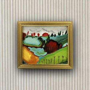 Original miniature painting replica 1911 Marcel Duchamp “Landscape”
