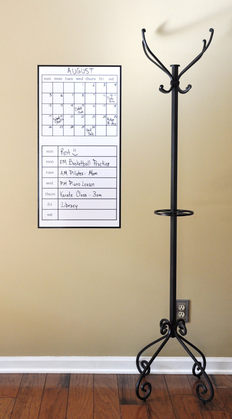 VERTICAL DRY ERASE Calendar 35 x 18 Etsy