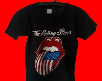 vintage 80's ROLLING STONES 1981 North American Concert Tour original Tshirt Retro T, size small