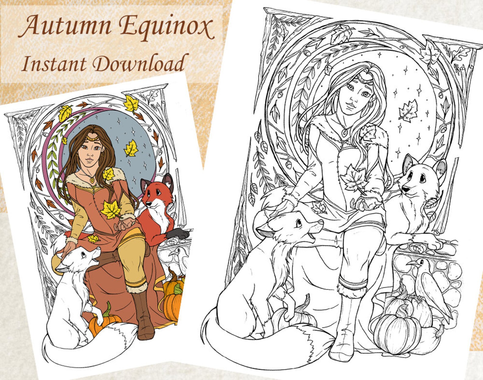 Autumn Equinox Fall Adult Coloring - Il 1588xN.2510744036 23go 