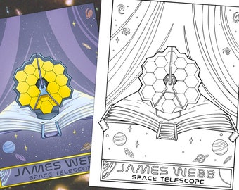 James Webb Space Telescope, A NASA Space Coloring Page for Kids and Adults | JWST Coloring Page