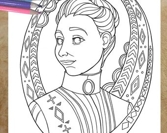Susan La Flesche Picotte Native American Historical Coloring Page for Teens and Adults | Digital, Printable, Instant download