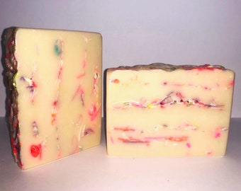 Sangria punch scented Handmade Soap, pretty multi colored soap bar, fruity scented soap, hand and body soap bar