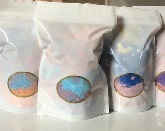 Diferentes bombas grandes perfumadas de 12 onzas de oopsy roto un montón de aromas y colores, gran polvo burbujeante bomba de baño, baño fizzy, caramelo de baño gaseoso