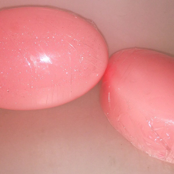 Beautiful scented sparkly soap bar, big pretty bars, pink and white soap bar, pink soap, big soap bar, sparkle soap bar, oval soap bar