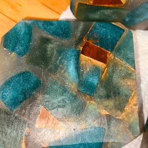 Precious Rock Soap, Shimmering chunky soap, bars, thick square soap bars, Sandalwood vanilla scented glycerin soap