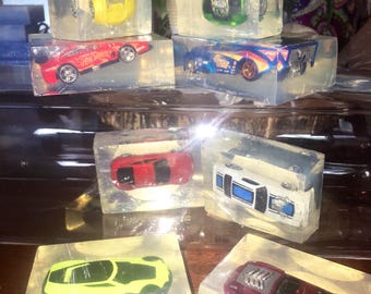 Auto-Seifenstange, Auto in Seife, Kinder Seifenbar, Matchbox Auto, heiße Räder, Diecast, klare Seifenstange, UNSCENTED