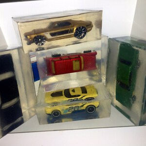 Car soap bar, car inside soap, kids soap bar, diecast car, clear soap bar, UNSCENTED image 4