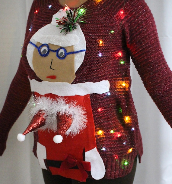 Women s Ugly Christmas Sweater Women Funny Naughty Mrs. Claus Fun