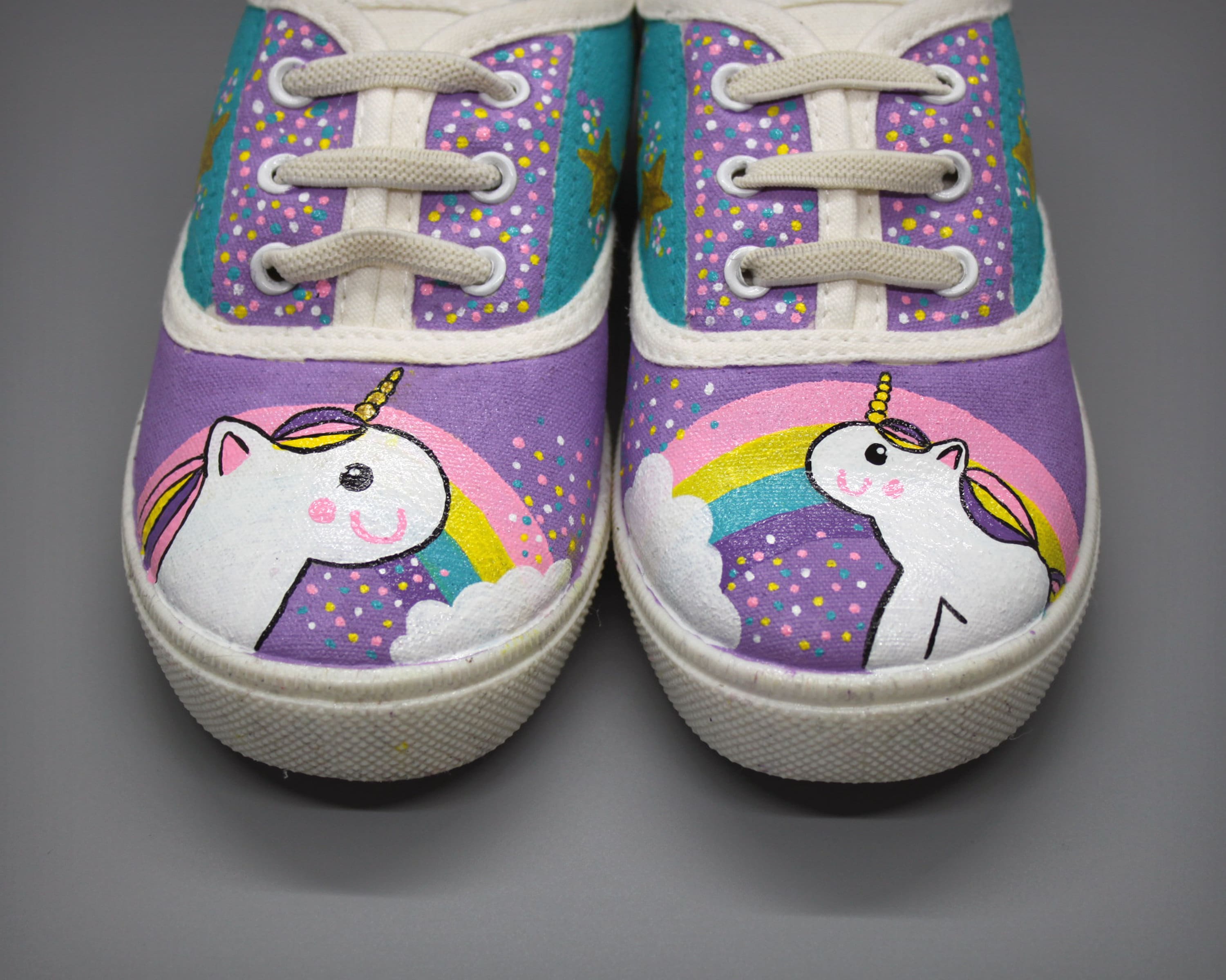 Children's Hand Painted Unicorn Sneakers customized Etsy