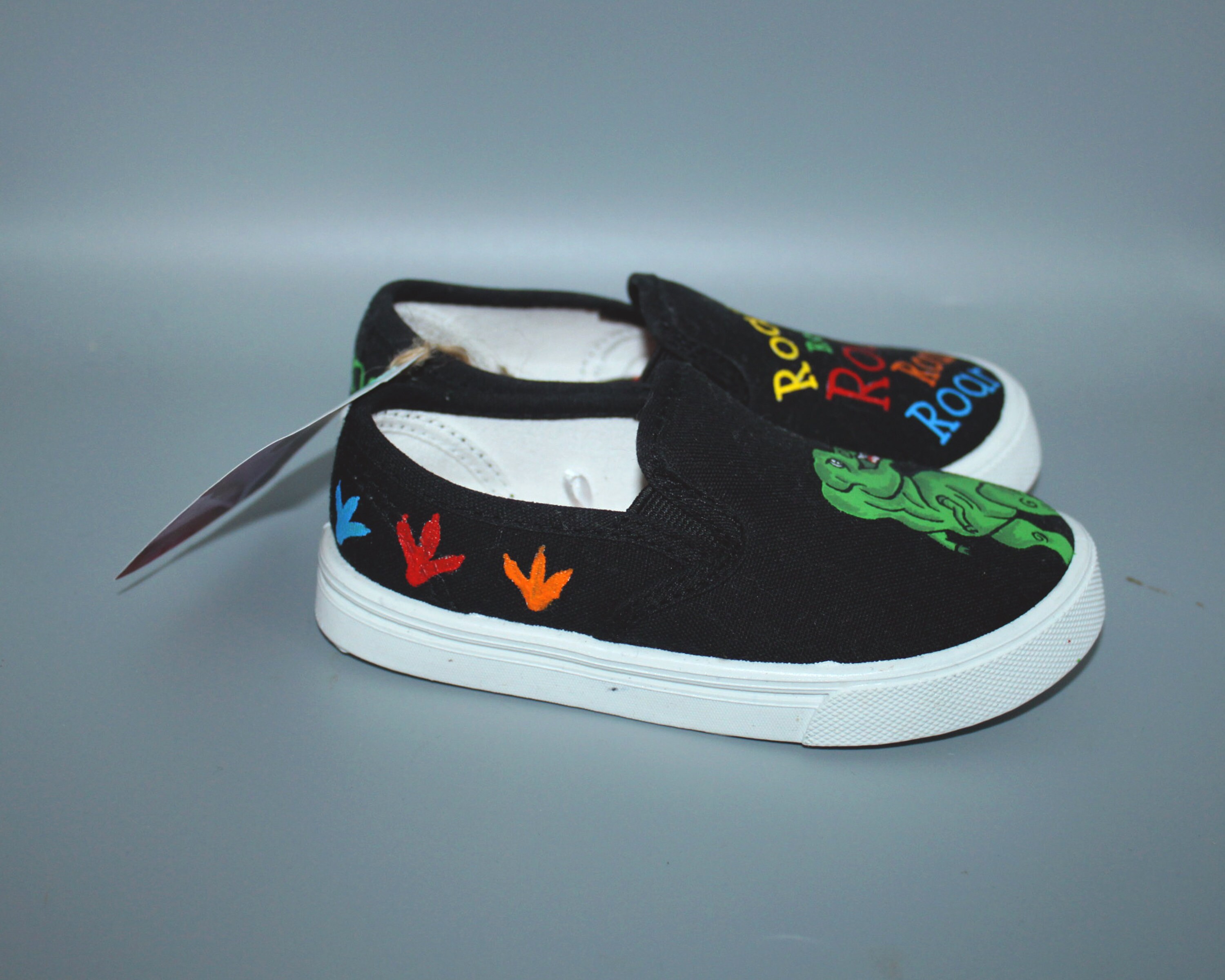Children's Hand Painted Dinosaur Shoes customized Etsy